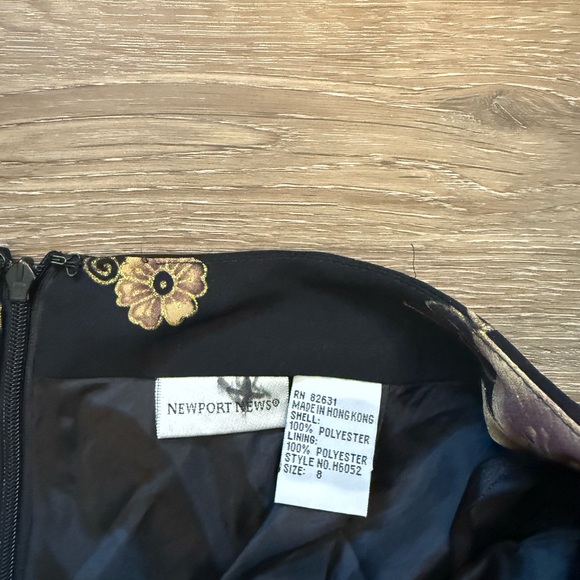 Vintage Newport black and gold floral glitter maxi skirt - Picture 6 of 6